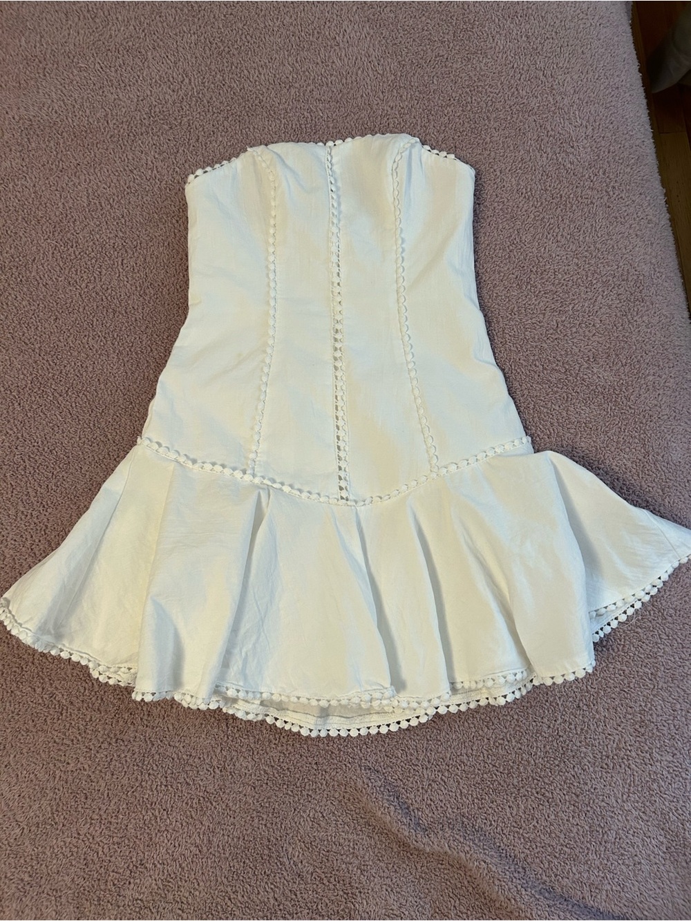 Saints + Secrets White Strapless Mini Dress